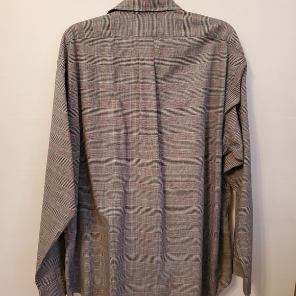 Ralph Lauren classic fit brown checks men's long sleeves shirt size L. - Picture 12 of 15